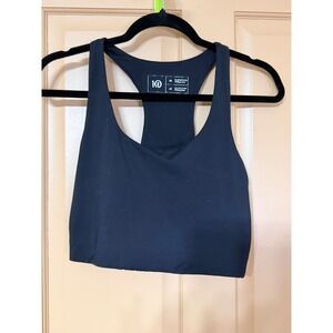 Tentree InMotion Crop Top Tank Meteorite Black Racerback Activewear Womens Med